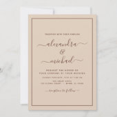 Invitation Terracotta Boho Mariage Moderne Simple (Devant)