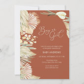 Invitation Terracotta Boho Palm Séché Foliage Révélation de g (Devant)