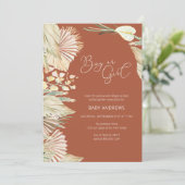 Invitation Terracotta Boho Palm Séché Foliage Révélation de g (Debout devant)