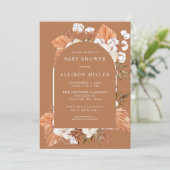 Invitation Terracotta Boho Pampas Baby shower Arché (Debout devant)