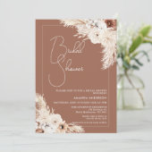 Invitation Terracotta Boho Pampas Fête des mariées en herbe (Debout devant)