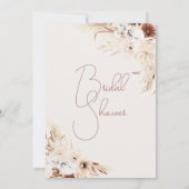 Invitation Terracotta Boho Pampas Fête des mariées en herbe (Dos)