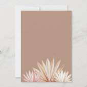 Invitation Terracotta Boho Pampas Fête des mariées en herbe (Dos)