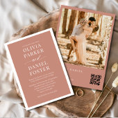 Invitation Terracotta Boho QR Code Mariage photo