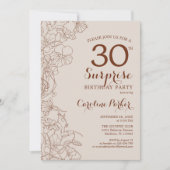 Invitation Terracotta Boho Surprise 30e fête d'anniversaire (Devant)