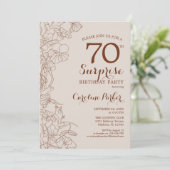 Invitation Terracotta Boho Surprise 70e fête d'anniversaire (Debout devant)