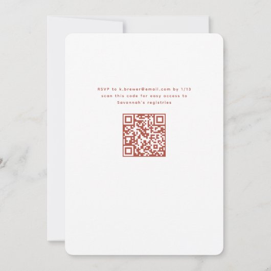 Invitation TerraCotta Boho Texte Arché Fête des mariées moder (Dos)