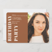 Invitation Terracotta bold 3 photos Sweet 16 anniversaire (Dos)