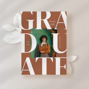 Invitation Terracotta Bold Modern Classic Photo Graduation