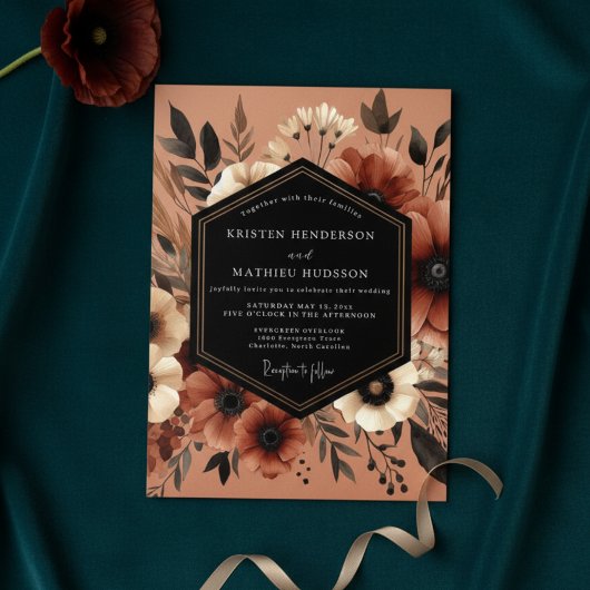 Invitation Terracotta Botanical Moody Wedding