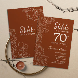 Invitation Terracotta Botanical Surprise 70e anniversaire