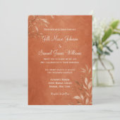 Invitation Terracotta Botanique Chaud Boho (Debout devant)