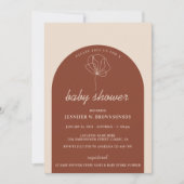 Invitation Terracotta Botanique Simple Boho Baby shower Party (Devant)