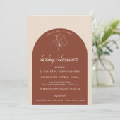 Invitation Terracotta Botanique Simple Boho Baby shower Party (Debout devant)