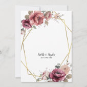 Invitation Terracotta Bourgogne Floral Mariage de automne Boh (Dos)