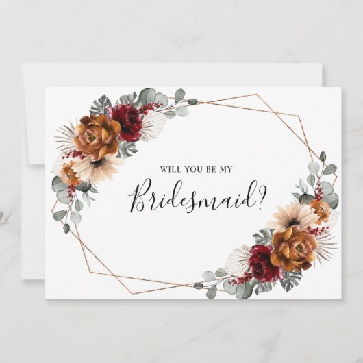 Invitation Terracotta Bourgogne Serez-Vous Ma Servante D'Accu (Devant)