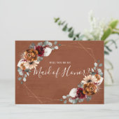 Invitation Terracotta Bourgogne Serez-vous ma servante d'honn (Debout devant)