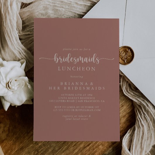 Invitation Terracotta Bridesmaids Luncheon Douche