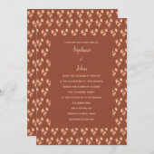 Invitation Terracotta Brûlé Orange Boho Mariage Floral (Devant / Derrière)