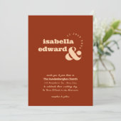 Invitation Terracotta Brûlé Orange Boho Rustique Simple Moder (Debout devant)