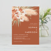 Invitation Terracotta Burange Boho Pampas Mariage en herbe (Debout devant)