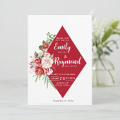 Invitation Terracotta Burgundy Blush Floral Wedding  (Debout devant)