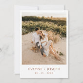 Invitation Terracotta Burn Orange Minimaliste Boho Mariage (Dos)