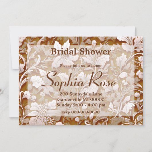 Invitation Terracotta Burnt Orange Boho botanique moderne (Devant)