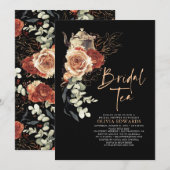 Invitation Terracotta Burnt Orange Fête des mariées Tea Party (Devant / Derrière)