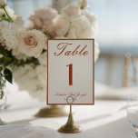 Invitation Terracotta Burnt Orange Old Money Wedding Table<br><div class="desc">Classy  and elegant old money cream and terracotta burnt orange wedding table numbers. As you see it features a cream boho old money background with rust script that match the whole suite.</div>