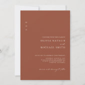 Invitation Terracotta Burnt Orange QR Code Tout en un Mariage (Devant)
