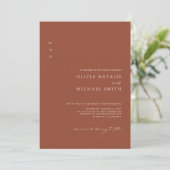 Invitation Terracotta Burnt Orange QR Code Tout en un Mariage (Debout devant)