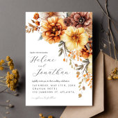 Invitation Terracotta Burnt Orange Rust Boho Élégant Mariage