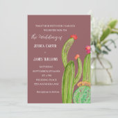 Invitation Terracotta Cactus Désert Mexique Mariage d'aquarel (Debout devant)