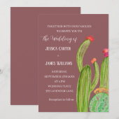 Invitation Terracotta Cactus Désert Mexique Mariage d'aquarel (Devant / Derrière)