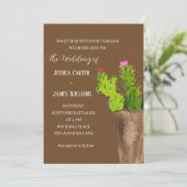 Invitation Terracotta Cactus Désert Mexique Mariage d'aquarel (Debout devant)