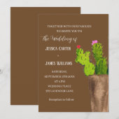 Invitation Terracotta Cactus Désert Mexique Mariage d'aquarel (Devant / Derrière)