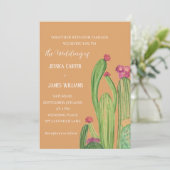 Invitation Terracotta Cactus Désert Mexique Mariage d'aquarel (Debout devant)