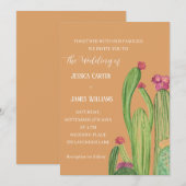 Invitation Terracotta Cactus Désert Mexique Mariage d'aquarel (Devant / Derrière)