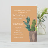 Invitation Terracotta Cactus Désert Mexique Mariage d'aquarel (Debout devant)