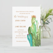 Invitation Terracotta Cactus Désert Mexique Mariage d'aquarel (Debout devant)