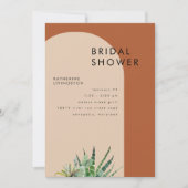 Invitation Terracotta Cactus Fête des mariées géométrique (Devant)