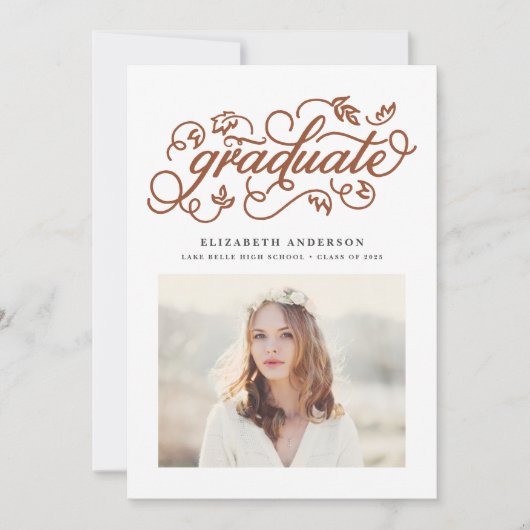 Invitation Terracotta Calligraphie Rustique (Devant)