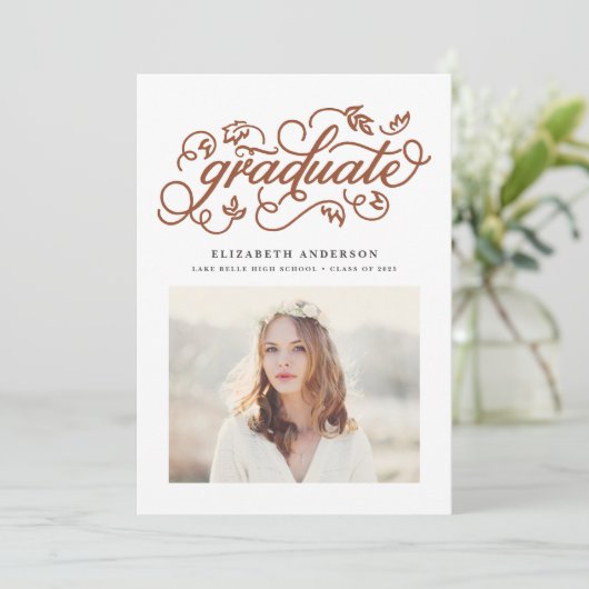 Invitation Terracotta Calligraphie Rustique (Debout devant)