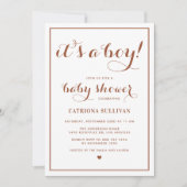 Invitation Terracotta C'est un Baby shower de Calligraphie Ga (Devant)