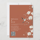 Invitation Terracotta Chinoiserie Floral QR Code Mariage (Dos)