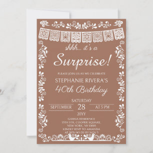 Invitation Terracotta Chut C'est une Surprise pour les 40 ans