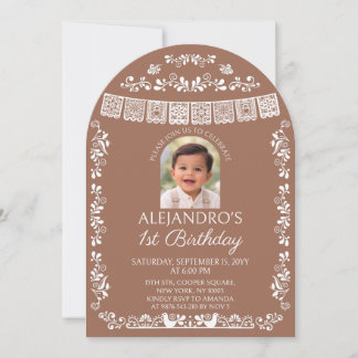 Invitation Terracotta Cielito Lindo Boy's 1st Birthday Photo
