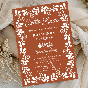 Invitation Terracotta Cielito Lindo Mexicain 40ème Anniversai