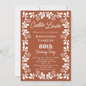 Invitation Terracotta Cielito Lindo Mexicain 80e anniversaire (Devant)